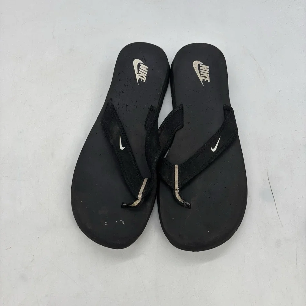 Nike Comfort Slides Womens 9 Black Slip On Sandals Comfortbed Flip Flops